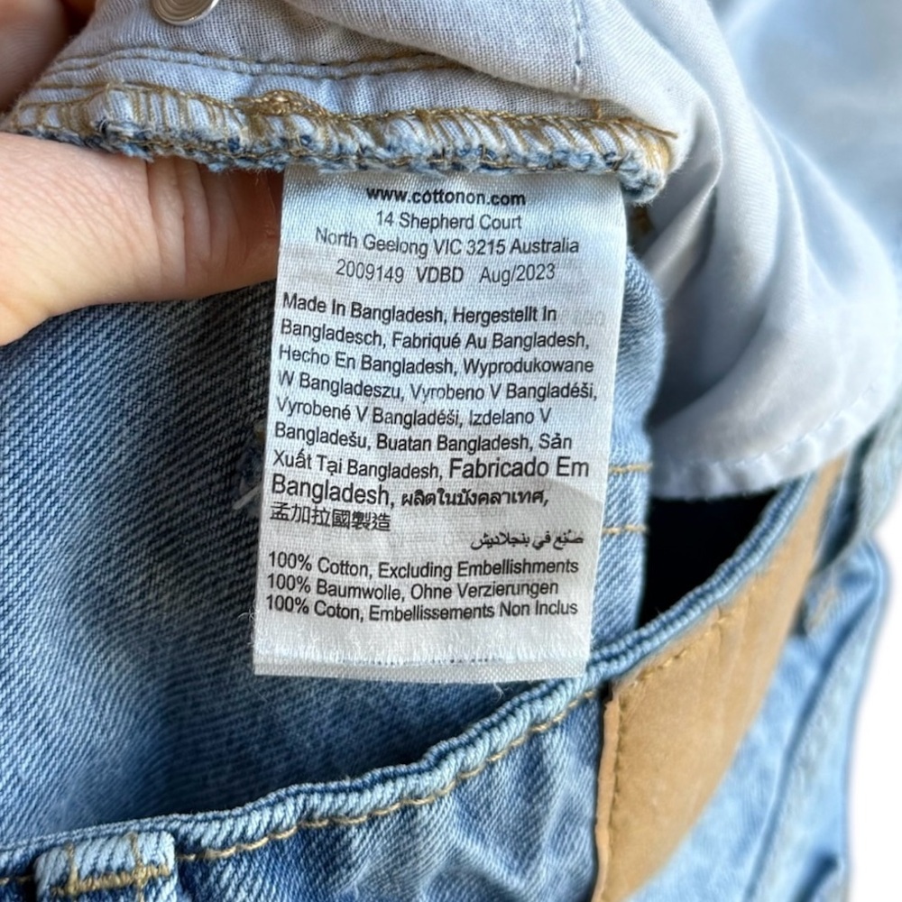 Cotton On Long Straight High Rise Light Wash Denim Jeans Size 4 - Picture 10 of 12